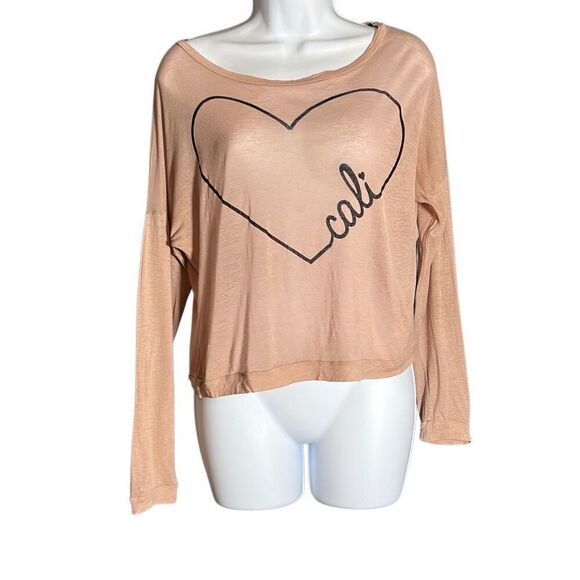 Papaya Pink Heart “Cali” Graphic Long Sleeve Top | Size M - Picture 3 of 7